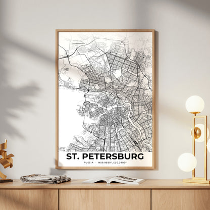 St. Petersburg Elegant Map Poster
