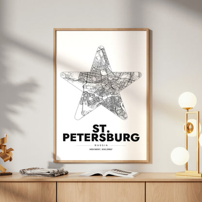 St. Petersburg Star Map Poster