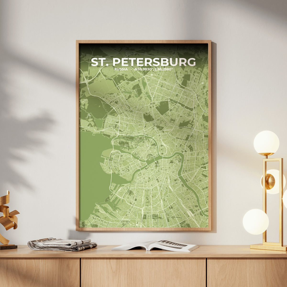 St. Petersburg Grove Map Poster