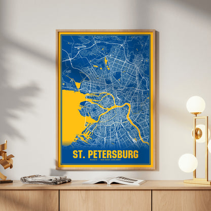 St. Petersburg Blockbuster Map Poster