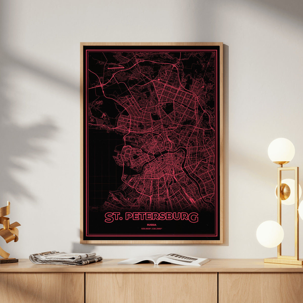St. Petersburg Phosphor Map Poster - System Alert