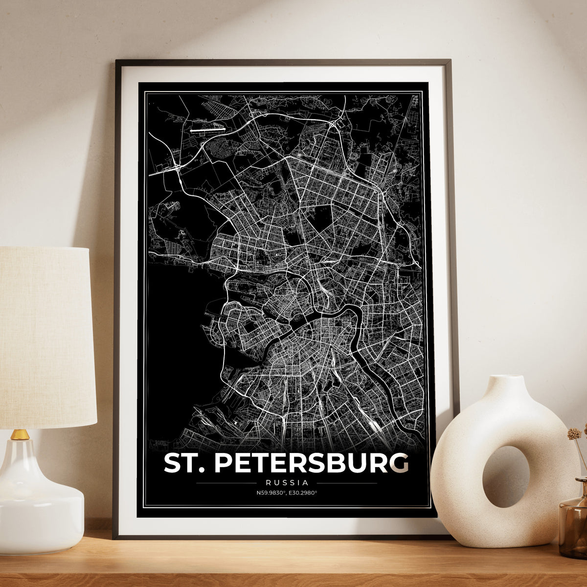 St. Petersburg Modern Map Poster