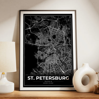 St. Petersburg Modern Map Poster