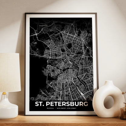 St. Petersburg Elegant Map Poster
