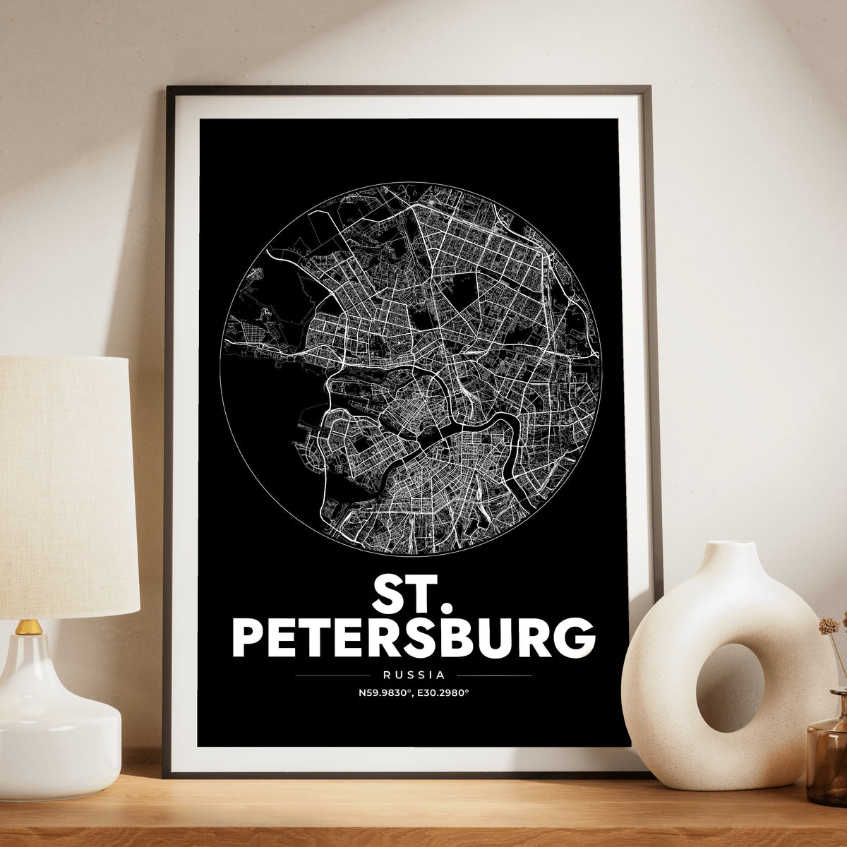 St. Petersburg Spot Map Poster