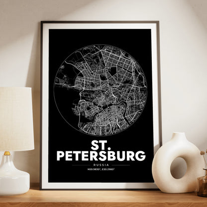 St. Petersburg Spot Map Poster