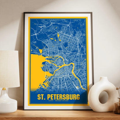 St. Petersburg Blockbuster Map Poster