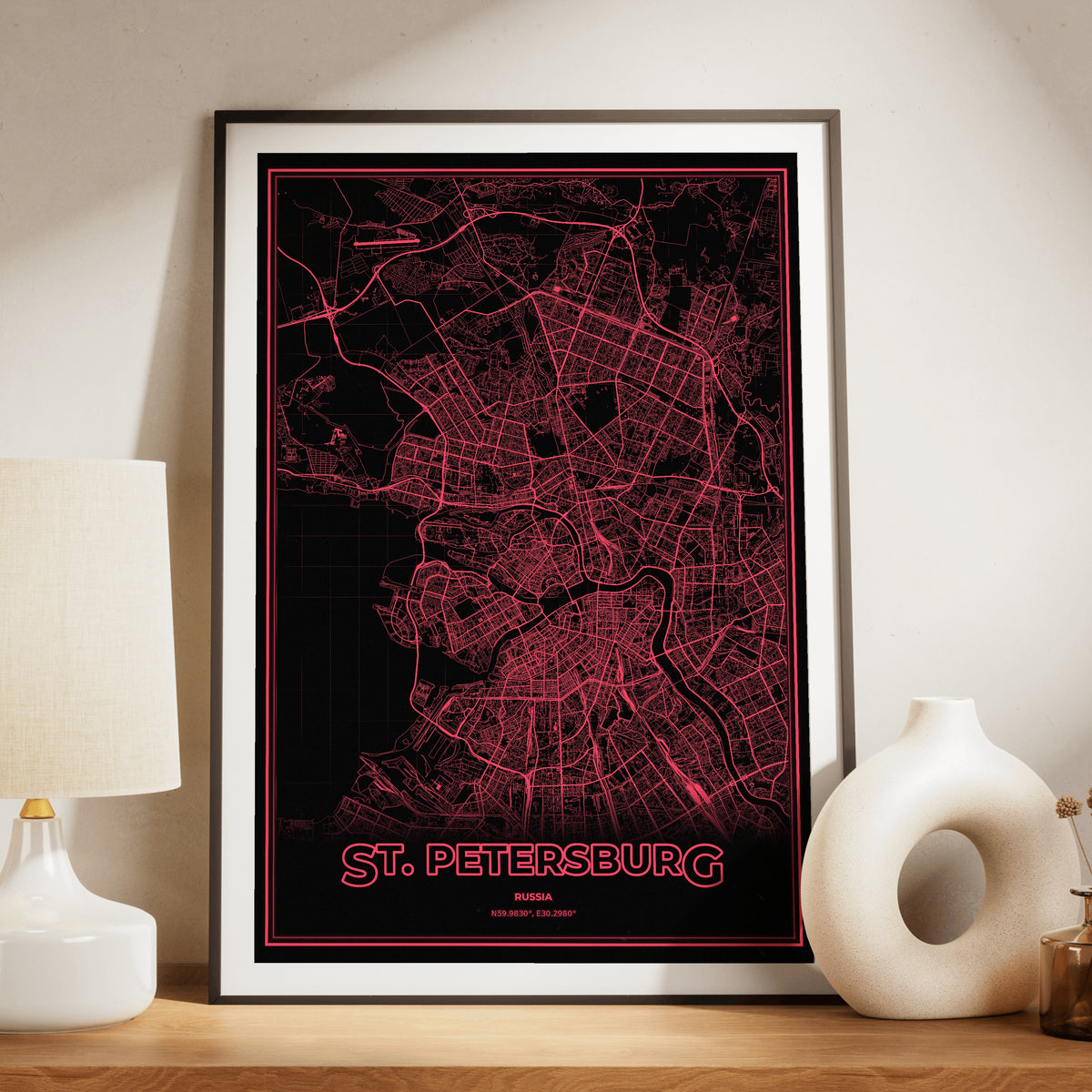 St. Petersburg Phosphor Map Poster - System Alert