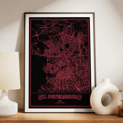 St. Petersburg Phosphor Map Poster - System Alert