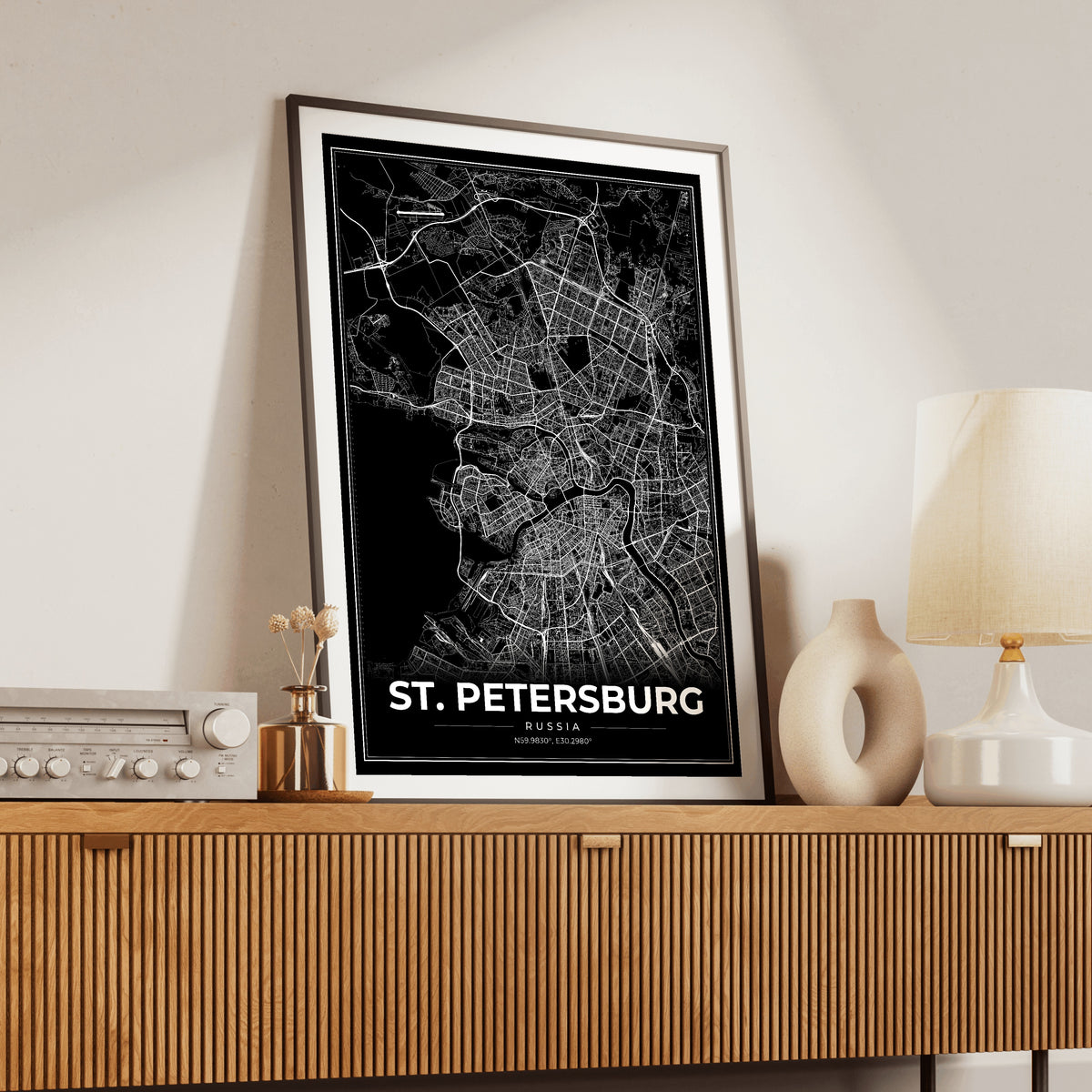St. Petersburg Modern Map Poster