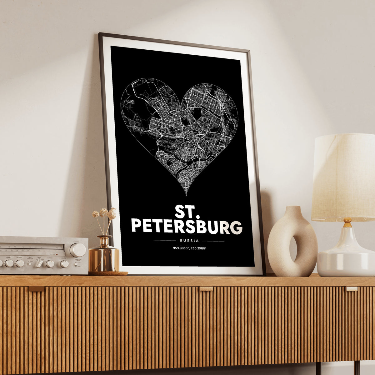 St. Petersburg Heart Map Poster