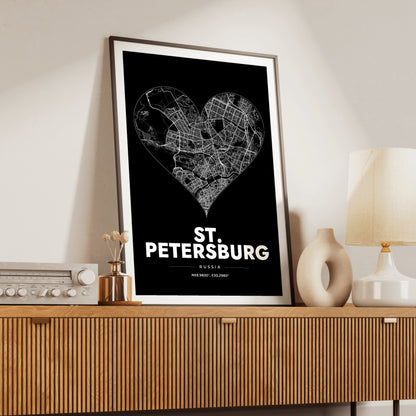 St. Petersburg Heart Map Poster