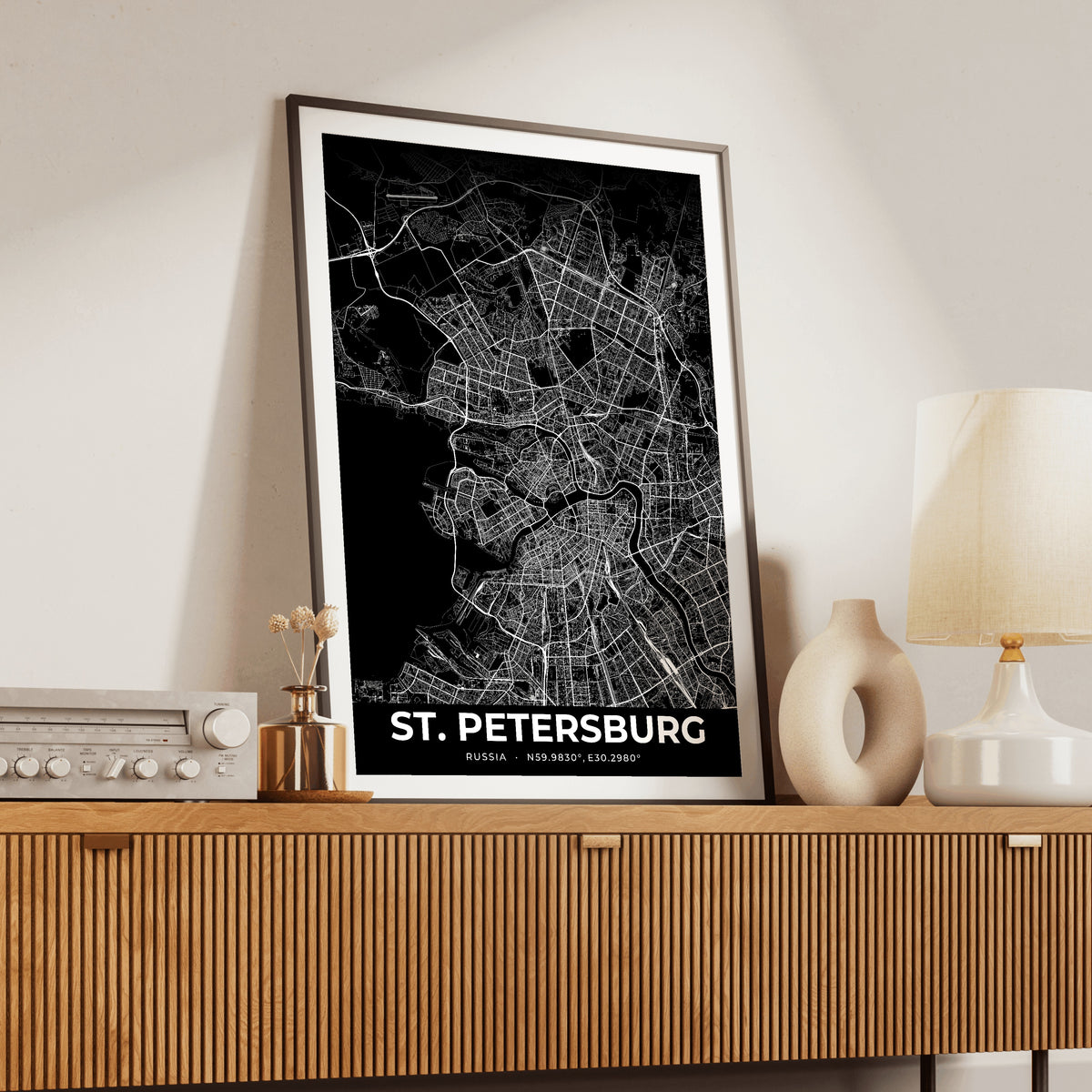 St. Petersburg Elegant Map Poster