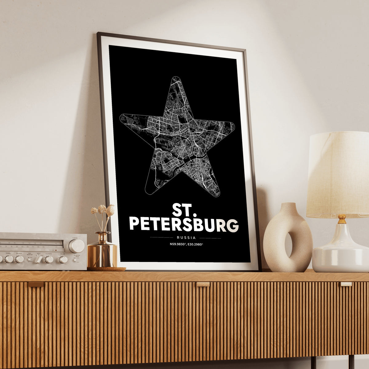 St. Petersburg Star Map Poster