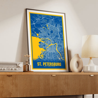 St. Petersburg Blockbuster Map Poster