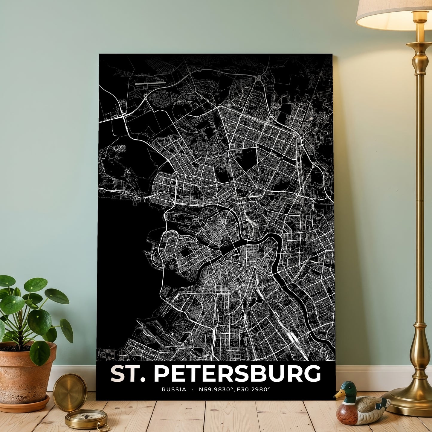 St. Petersburg Elegant Map Poster