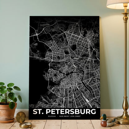 St. Petersburg Elegant Map Poster