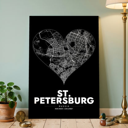 St. Petersburg Heart Map Poster