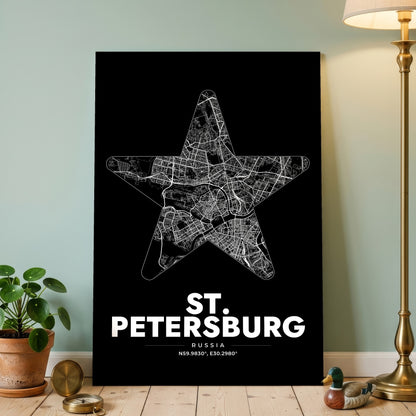 St. Petersburg Star Map Poster