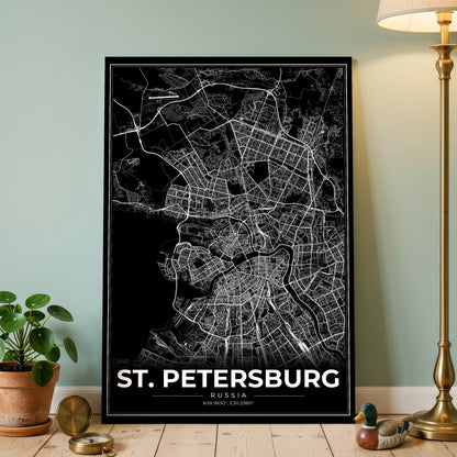 St. Petersburg Modern Map Poster
