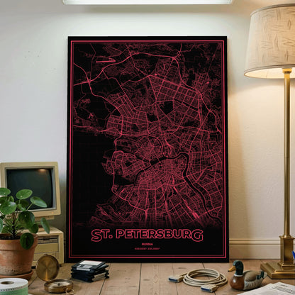 St. Petersburg Phosphor Map Poster - System Alert