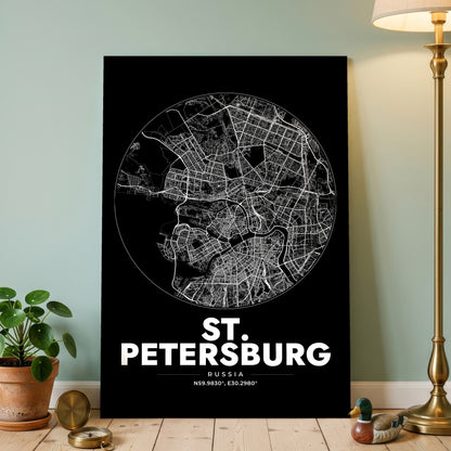 St. Petersburg Spot Map Poster