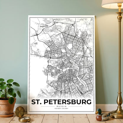 St. Petersburg Modern Map Poster