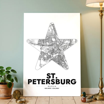 St. Petersburg Star Map Poster