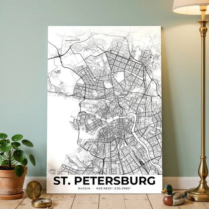St. Petersburg Elegant Map Poster
