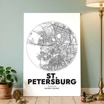 St. Petersburg Spot Map Poster