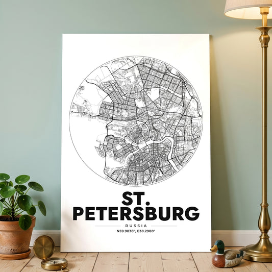 St. Petersburg Spot Map Poster