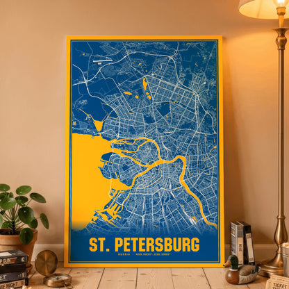 St. Petersburg Blockbuster Map Poster