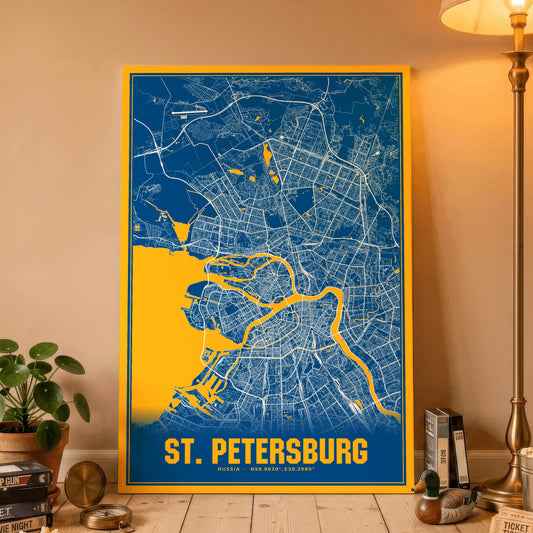 St. Petersburg Blockbuster Map Poster