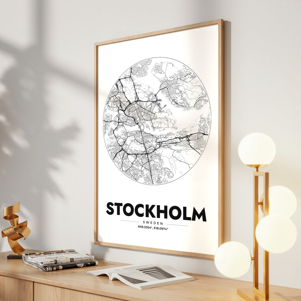 Stockholm Spot Map Poster