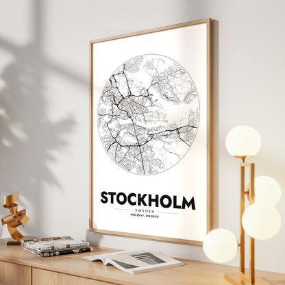Stockholm Spot Map Poster