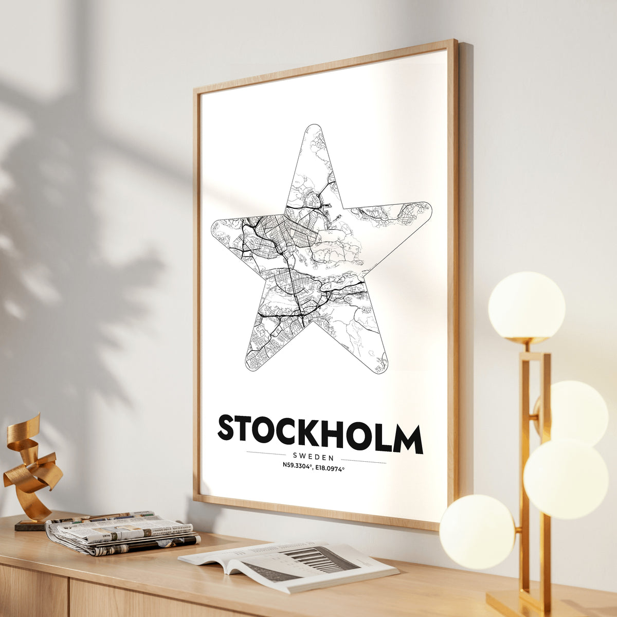 Stockholm Star Map Poster