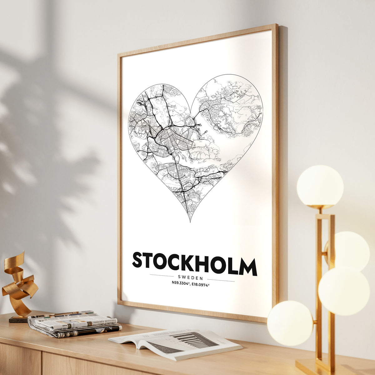 Stockholm Heart Map Poster