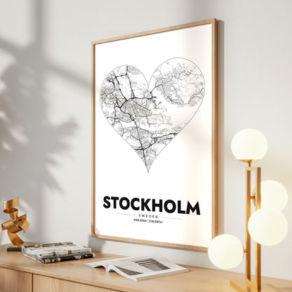 Stockholm Heart Map Poster