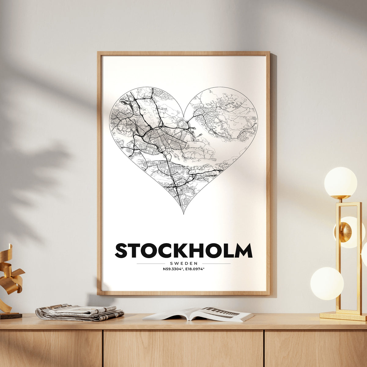 Stockholm Heart Map Poster