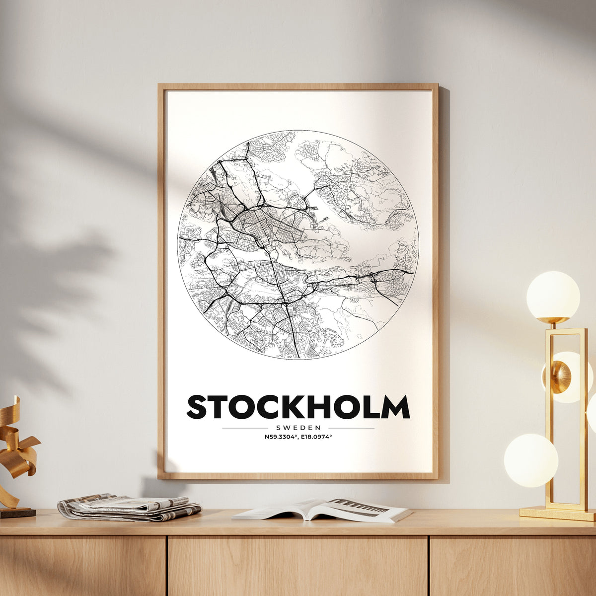 Stockholm Spot Map Poster