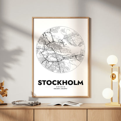 Stockholm Spot Map Poster
