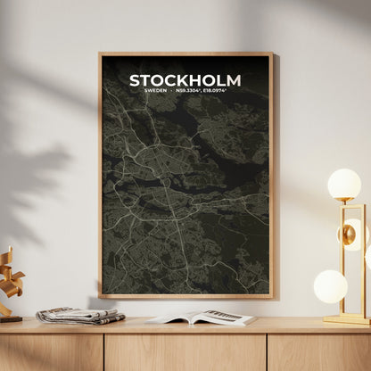 Stockholm Sable Map Poster