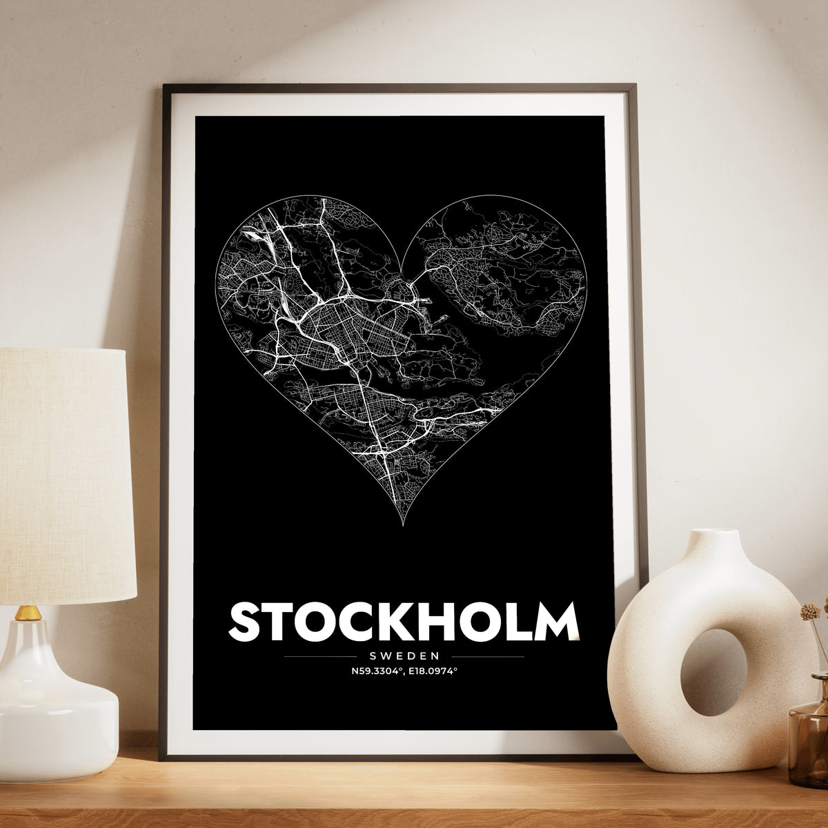 Stockholm Heart Map Poster