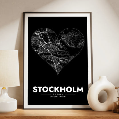Stockholm Heart Map Poster