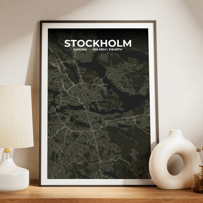 Stockholm Sable Map Poster