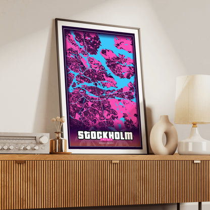 Stockholm GTA Map Poster