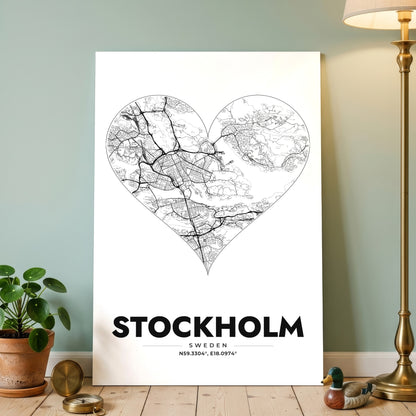 Stockholm Heart Map Poster