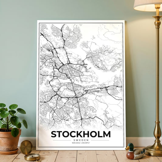 Stockholm Modern Map Poster