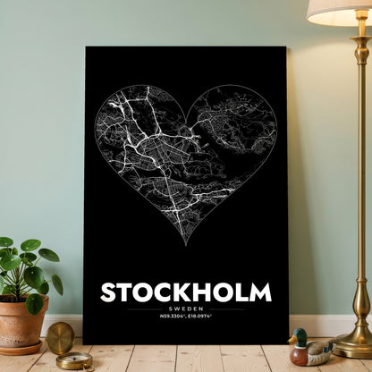 Stockholm Heart Map Poster