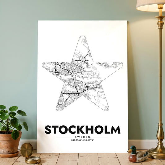 Stockholm Star Map Poster